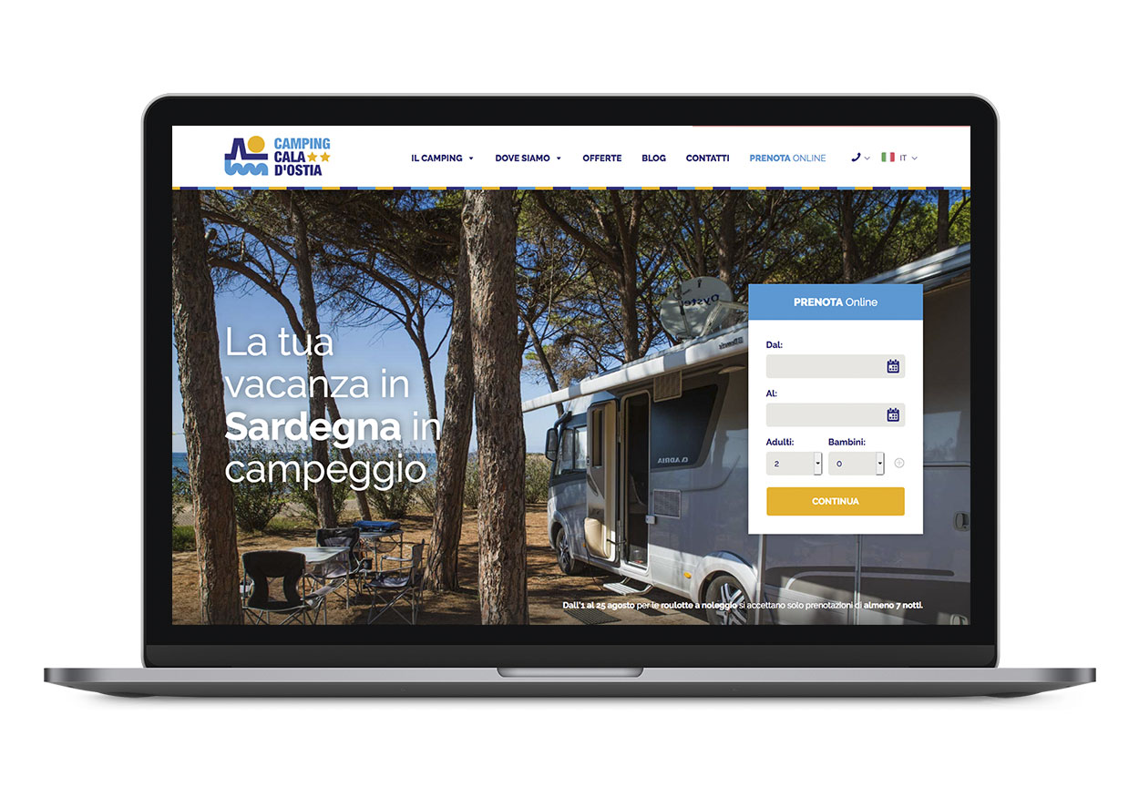 Diseño y desarrollo web Camping Cala d'Ostia