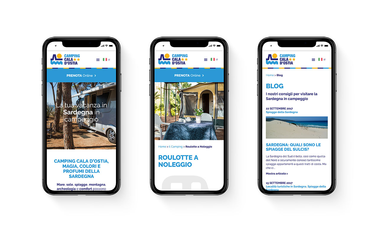 Diseño web responsive Camping Cala d'Ostia